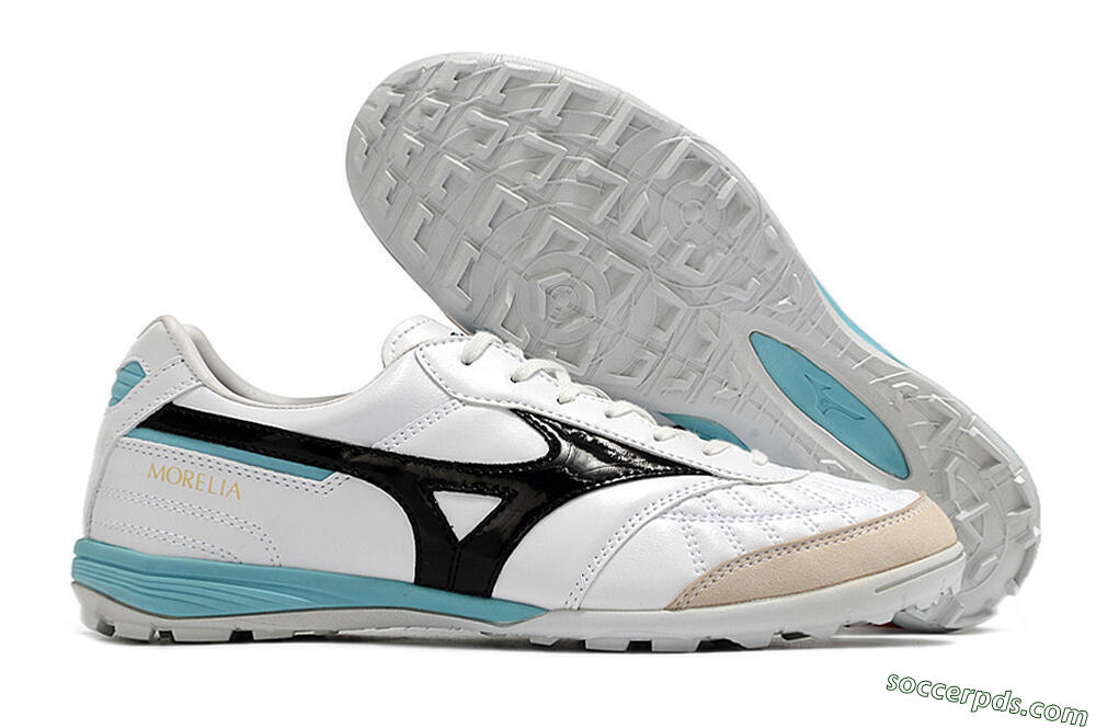 Mizuno Morelia Sala Japn TF Low-Tops Football Shoes - White/Black/Blue 1
