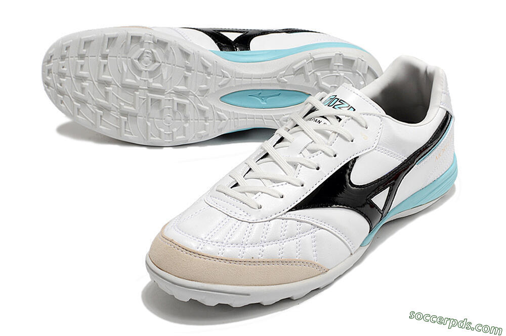 Mizuno Morelia Sala Japn TF Low-Tops Football Shoes - White/Black/Blue 3