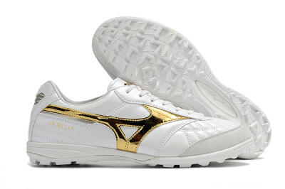 Mizuno Morelia Sala Japn TF Low-Tops Football Shoes - White/Gold