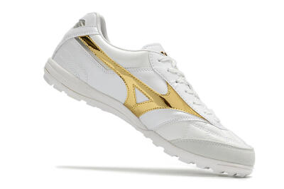 Mizuno Morelia Sala Japn TF Low-Tops Football Shoes - White/Gold