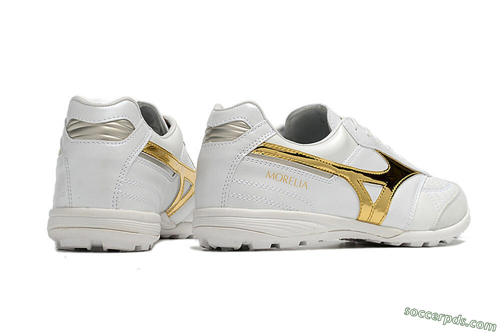 Mizuno Morelia Sala Japn TF Low-Tops Football Shoes - White/Gold 6