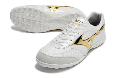 Mizuno Morelia Sala Japn TF Low-Tops Football Shoes - White/Gold
