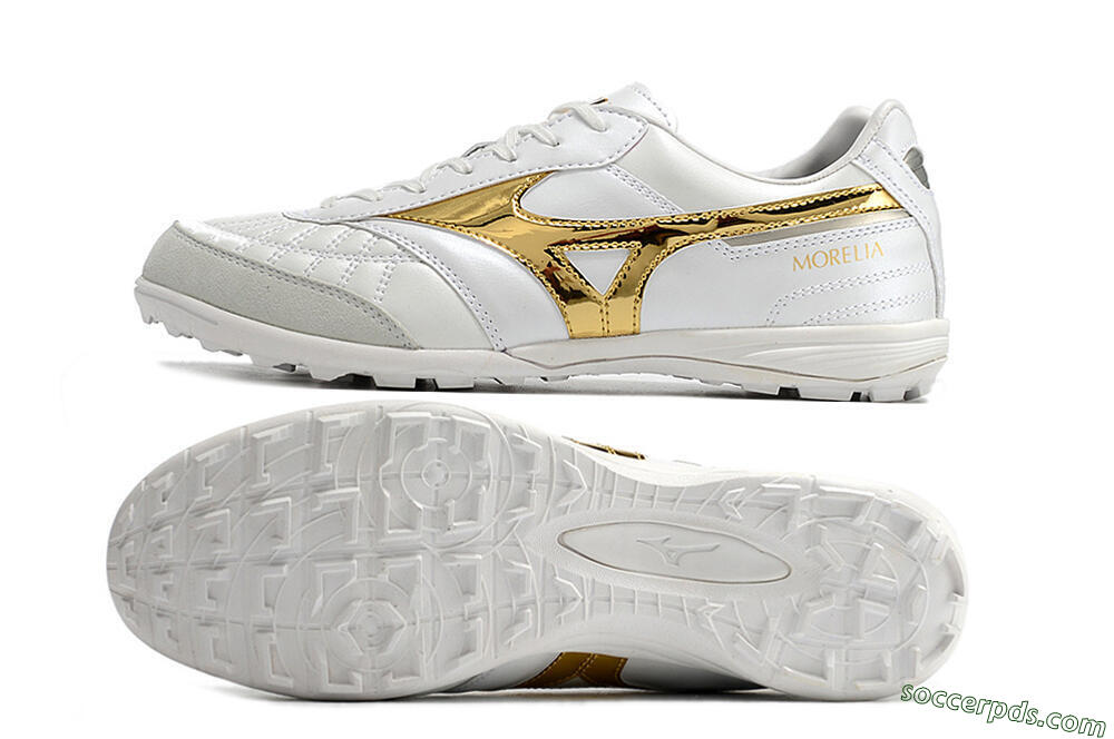 Mizuno Morelia Sala Japn TF Low-Tops Football Shoes - White/Gold 0