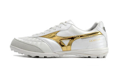 Mizuno Morelia Sala Japn TF Low-Tops Football Shoes - White/Gold