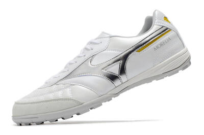 Mizuno Morelia Sala Japan TF Low-Tops Football Shoes - White/Silver/Yellow