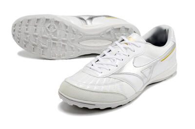 Mizuno Morelia Sala Japan TF Low-Tops Football Shoes - White/Silver/Yellow