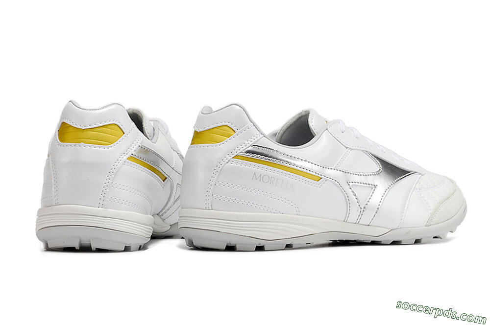 Mizuno Morelia Sala Japan TF Low-Tops Football Shoes - White/Silver/Yellow 6