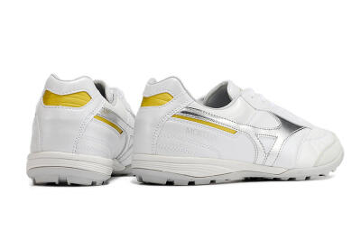 Mizuno Morelia Sala Japan TF Low-Tops Football Shoes - White/Silver/Yellow