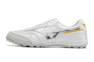 Mizuno Morelia Sala Japan TF Low-Tops Football Shoes - White/Silver/Yellow