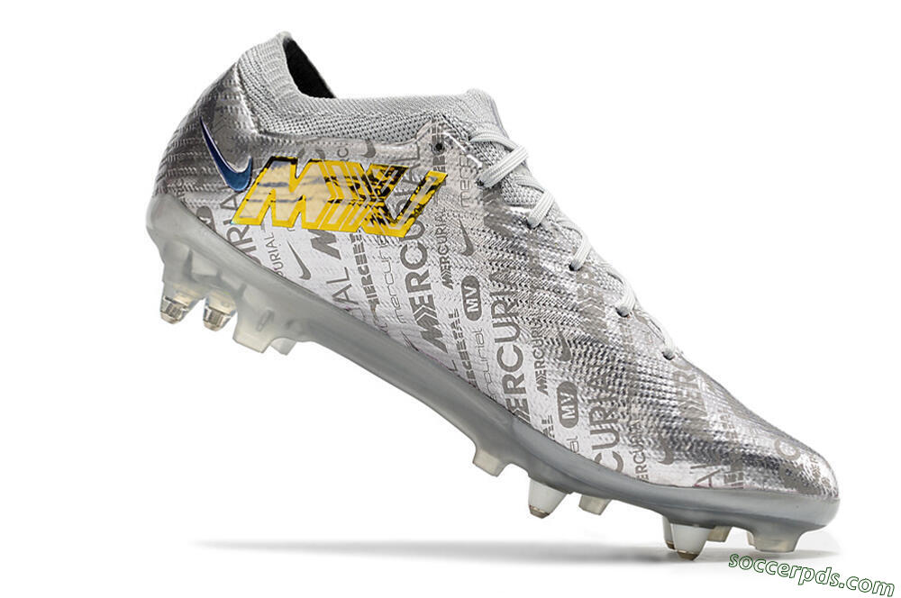 Nike Air Zoom Mercurial Vapor 15 Elite SG Low-Tops Football Boots - Silver/Gold 4