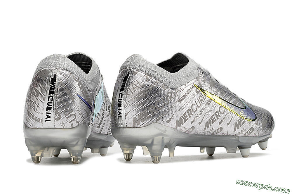 Nike Air Zoom Mercurial Vapor 15 Elite SG Low-Tops Football Boots - Silver/Gold 6