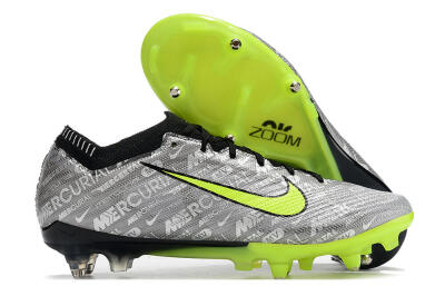 Nike Air Zoom Mercurial Vapor 15 Elite SG Low-Tops Football Boots - Silver/Green/Black