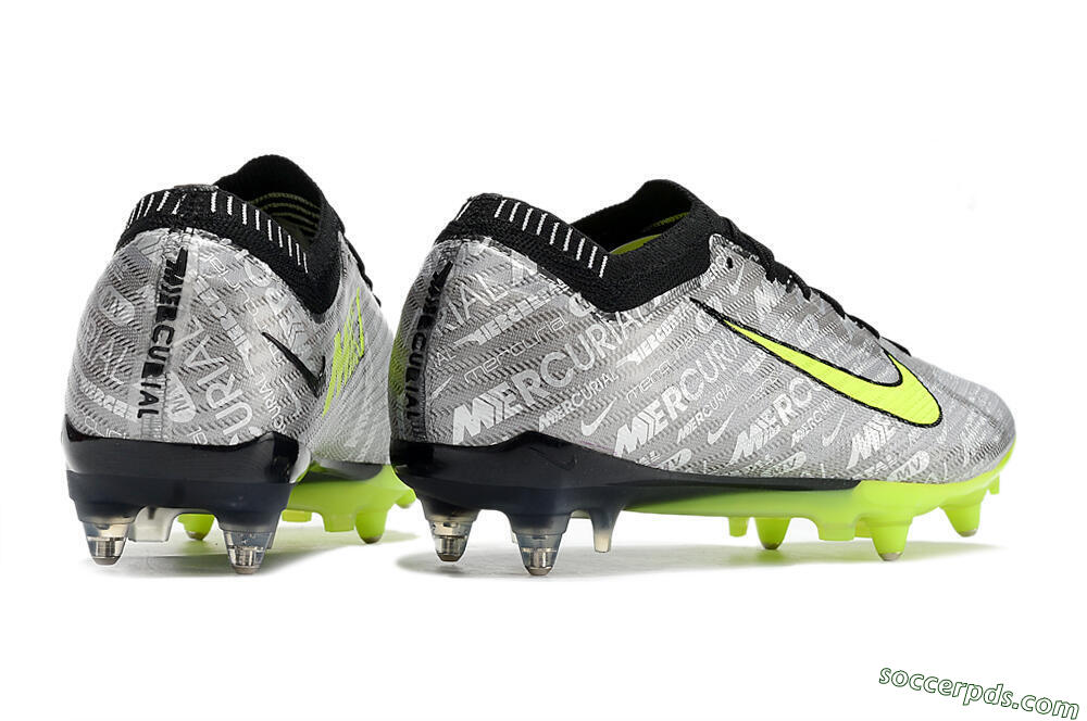 Nike Air Zoom Mercurial Vapor 15 Elite SG Low-Tops Football Boots - Silver/Green/Black 6