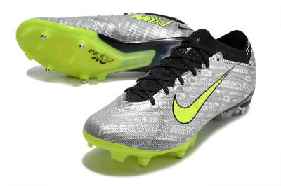 Nike Air Zoom Mercurial Vapor 15 Elite SG Low-Tops Football Boots - Silver/Green/Black