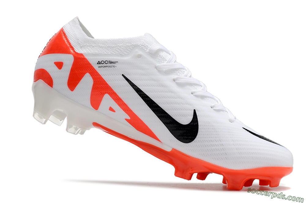 Nike Air Zoom Mercurial Vapor 15 Elite FG Low-Tops Football Boots - White/Black/Red 4