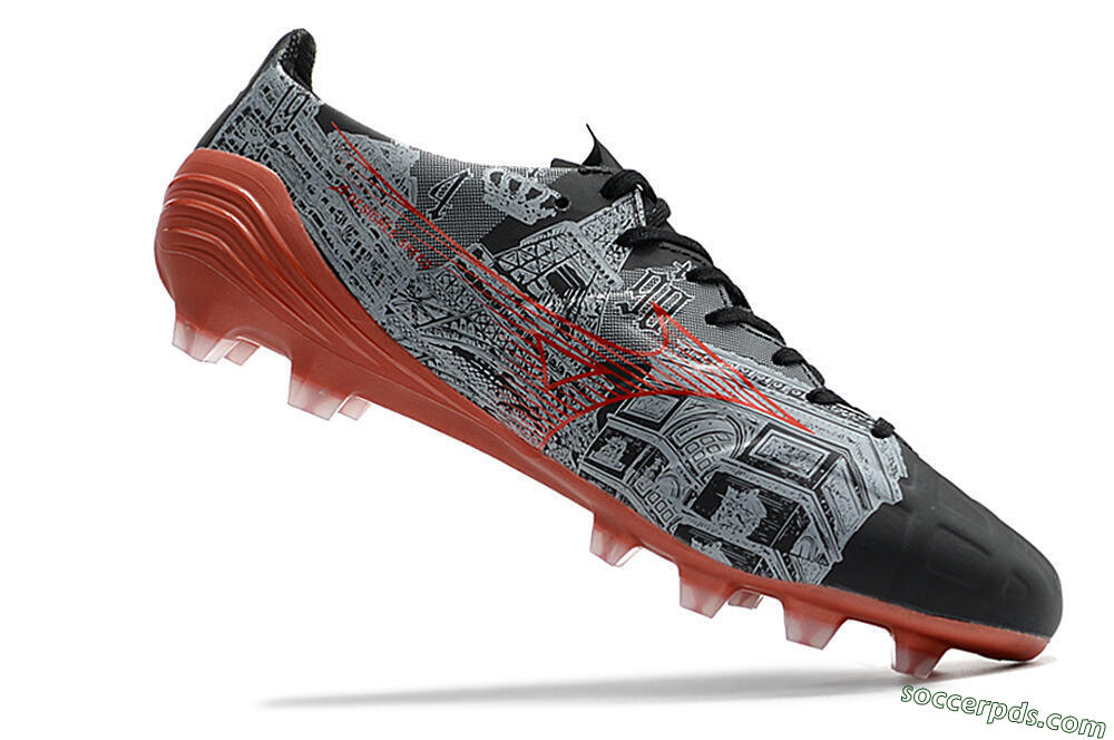Mizuno Morelia Alpha an FG Low-Tops Football Boots - Black/Red 4