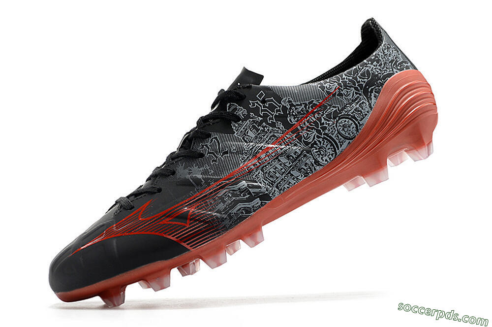 Mizuno Morelia Alpha an FG Low-Tops Football Boots - Black/Red 5