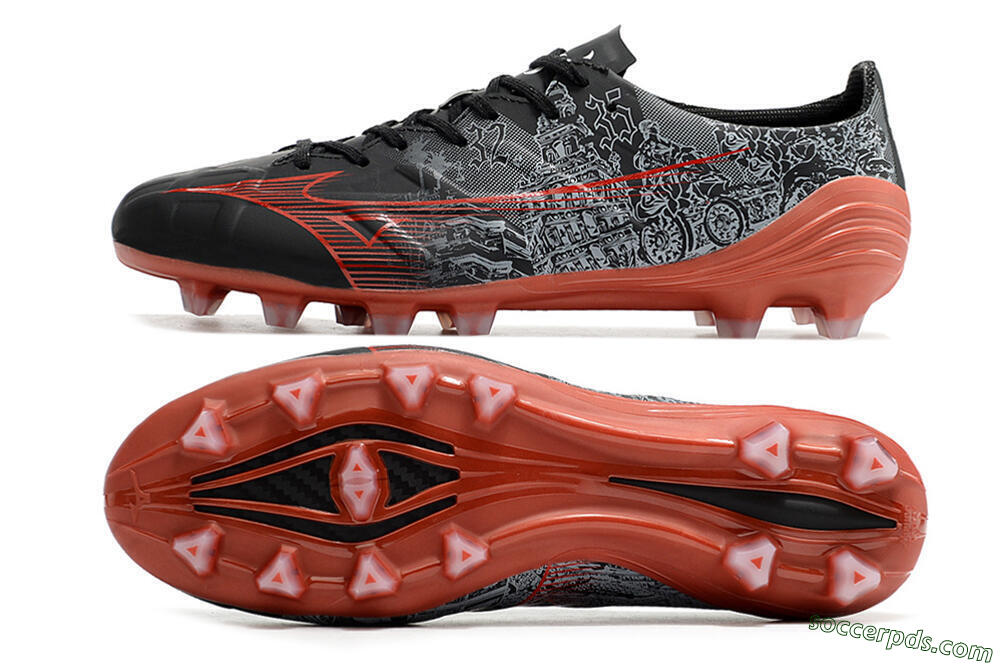 Mizuno Morelia Alpha an FG Low-Tops Football Boots - Black/Red 0