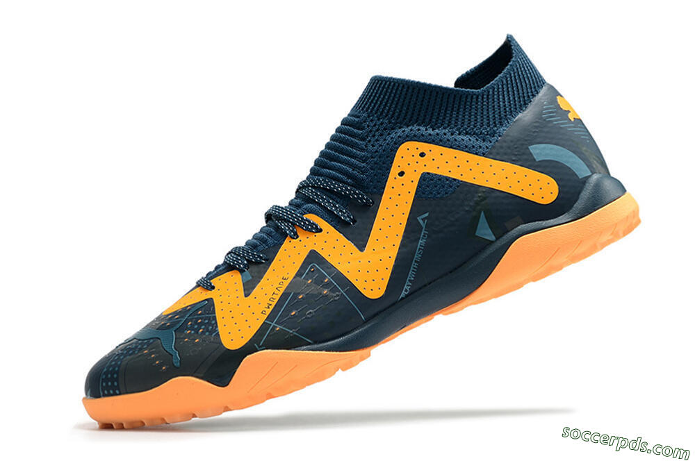 Puma Future Match TT TF Low-Tops Football Shoes - Blue/Yellow 5