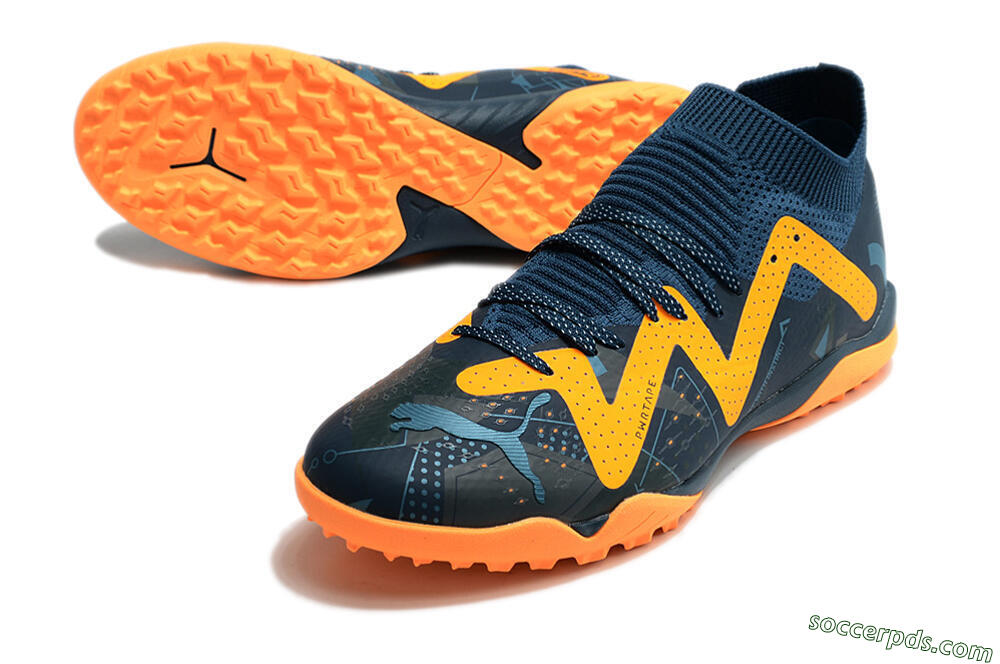 Puma Future Match TT TF Low-Tops Football Shoes - Blue/Yellow 3