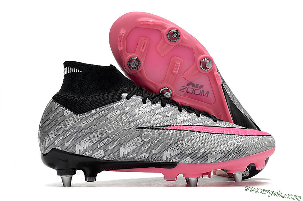 Nike Air Zoom Mercurial Superfly 9 Elite SG High-Tops Football Boots - Silver/Black/Pink 1