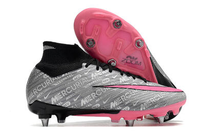 Nike Air Zoom Mercurial Superfly 9 Elite SG High-Tops Football Boots - Silver/Black/Pink