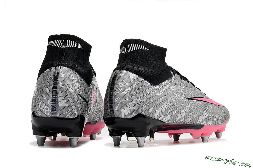 Nike Air Zoom Mercurial Superfly 9 Elite SG High-Tops Football Boots - Silver/Black/Pink 6