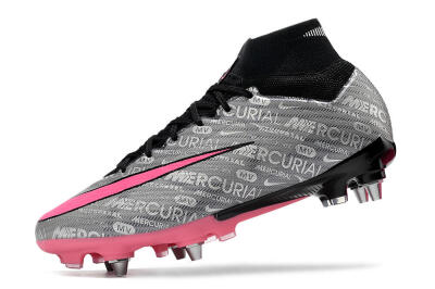 Nike Air Zoom Mercurial Superfly 9 Elite SG High-Tops Football Boots - Silver/Black/Pink