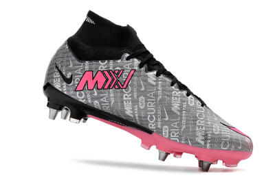 Nike Air Zoom Mercurial Superfly 9 Elite SG High-Tops Football Boots - Silver/Black/Pink