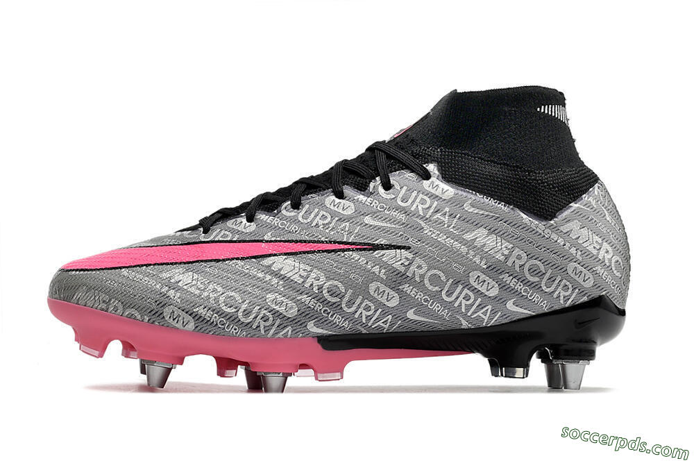Nike Air Zoom Mercurial Superfly 9 Elite SG High-Tops Football Boots - Silver/Black/Pink 2