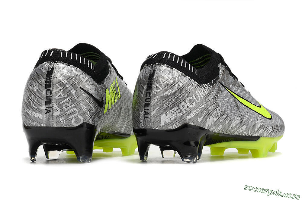 Nike AIR Zoom Mercurial Vapor 15 Elite FG Low-Tops Football Boots - Silver/Green/Black 6
