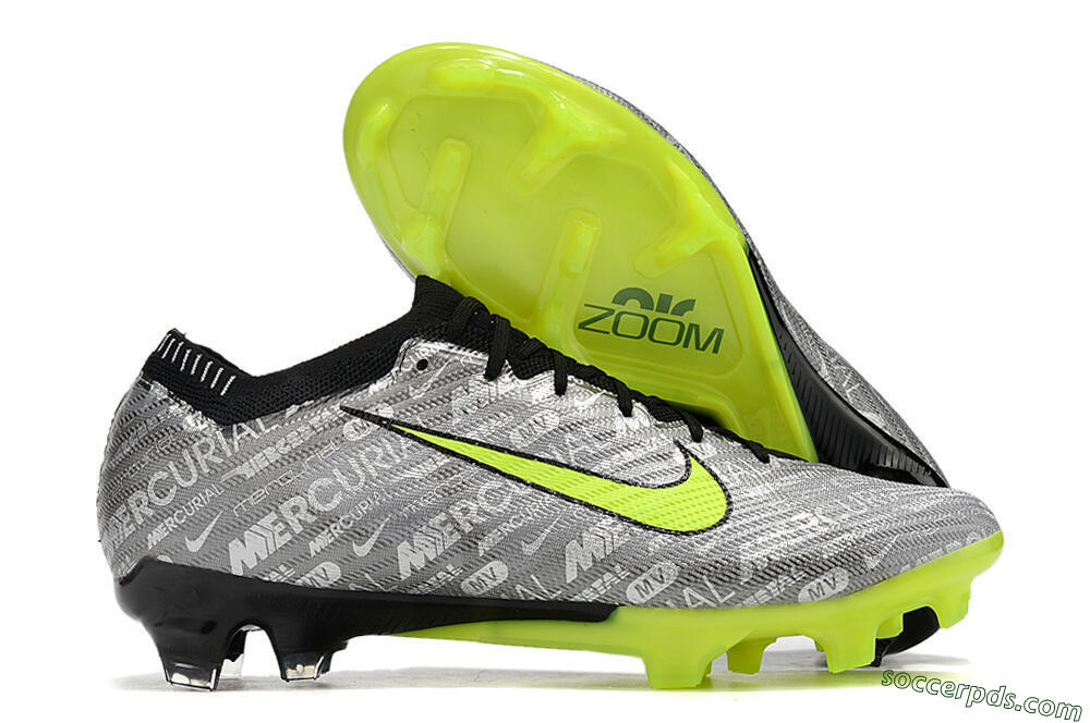 Nike AIR Zoom Mercurial Vapor 15 Elite FG Low-Tops Football Boots - Silver/Green/Black 1