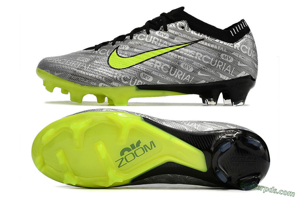Nike AIR Zoom Mercurial Vapor 15 Elite FG Low-Tops Football Boots - Silver/Green/Black 0