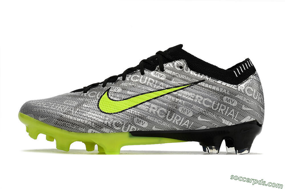 Nike AIR Zoom Mercurial Vapor 15 Elite FG Low-Tops Football Boots - Silver/Green/Black 2