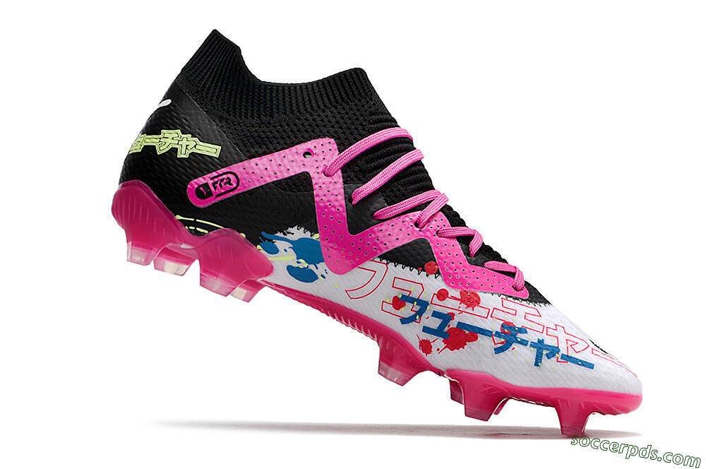 Puma Future X Powercat Tokyo Match FG Low-Tops Football Boots - White/Black/Green/Pink 4