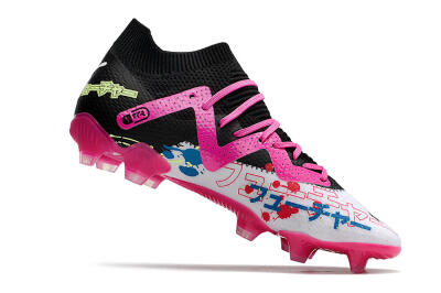 Puma Future X Powercat Tokyo Match FG Low-Tops Football Boots - White/Black/Green/Pink
