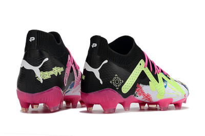 Puma Future X Powercat Tokyo Match FG Low-Tops Football Boots - White/Black/Green/Pink