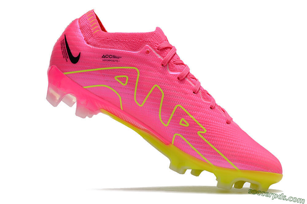 Nike Air Zoom Mercurial Vapor 15 Elite FG Low-Tops Football Boots - Pink/Green/Black 4