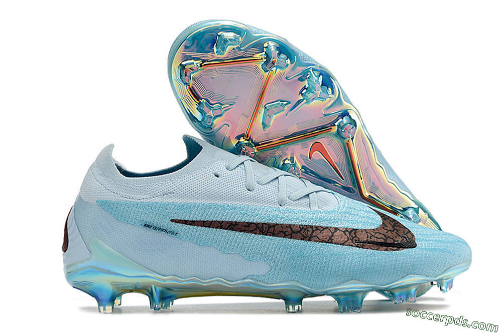 Nike Phantom GX Elite FG Low-Tops Football Boots - Blue/Brown 1