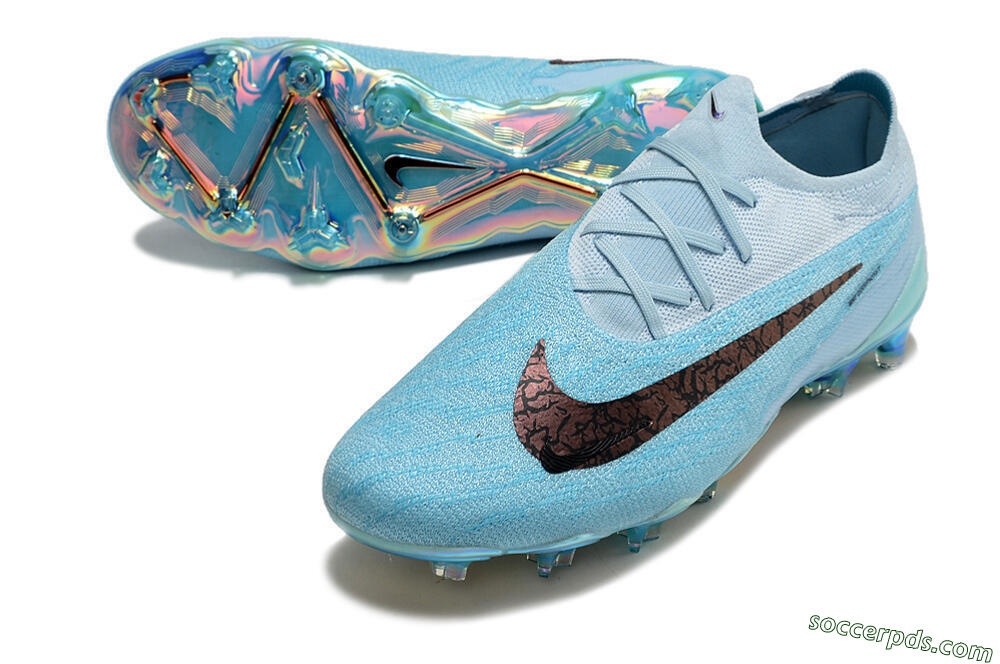 Nike Phantom GX Elite FG Low-Tops Football Boots - Blue/Brown 3