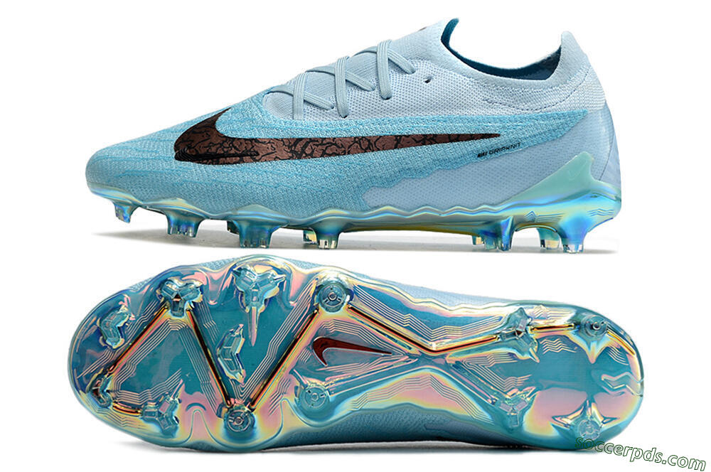 Nike Phantom GX Elite FG Low-Tops Football Boots - Blue/Brown 0