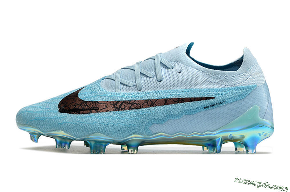 Nike Phantom GX Elite FG Low-Tops Football Boots - Blue/Brown 2