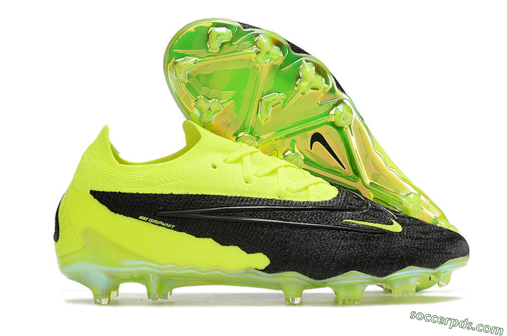 Nike Phantom GX Elite FG Low-Tops Football Boots - Black/Green 1