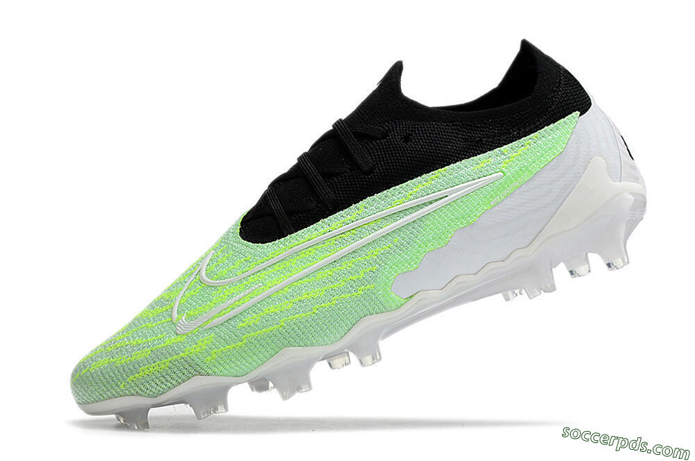 Nike Phantom GX Elite FG Low-Tops Football Boots - White/Green/Black 5