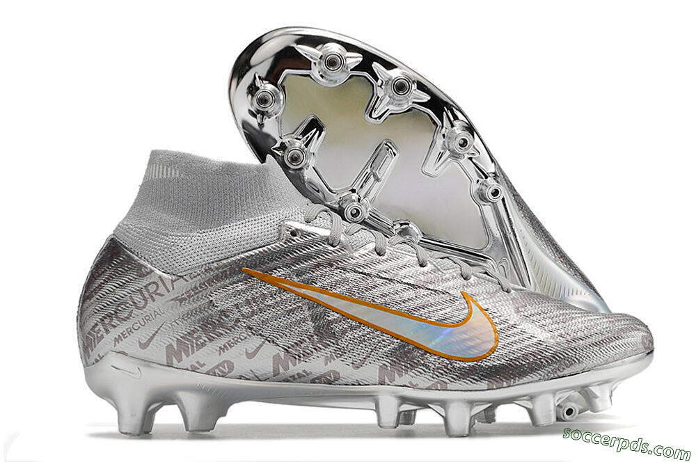 Nike Air Zoom Mercurial Superfly 9 Elite AG High-Tops Football Boots - Silver/Gold 1