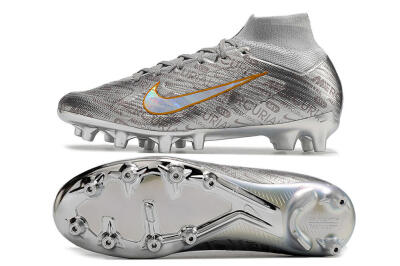 Nike Air Zoom Mercurial Superfly 9 Elite AG High-Tops Football Boots - Silver/Gold