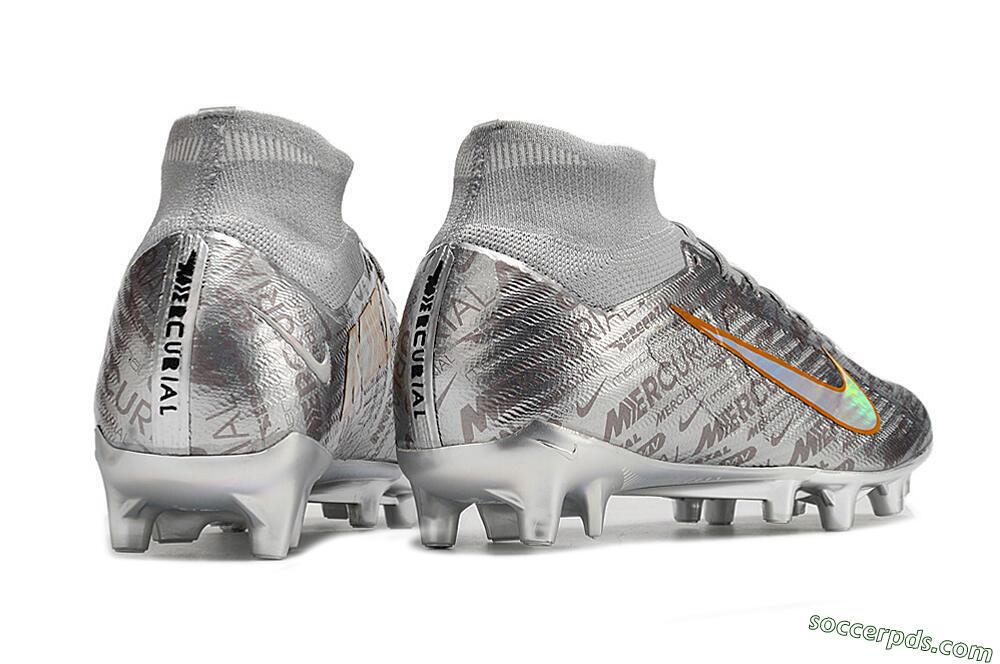 Nike Air Zoom Mercurial Superfly 9 Elite AG High-Tops Football Boots - Silver/Gold 6