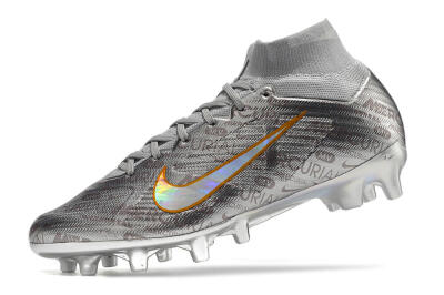 Nike Air Zoom Mercurial Superfly 9 Elite AG High-Tops Football Boots - Silver/Gold