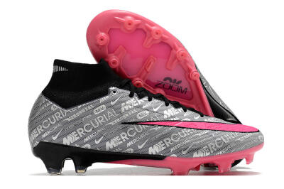 Nike Air Zoom Mercurial Superfly 9 Elite AG High-Tops Football Boots - Silver/Black/Pink