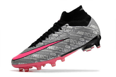 Nike Air Zoom Mercurial Superfly 9 Elite AG High-Tops Football Boots - Silver/Black/Pink